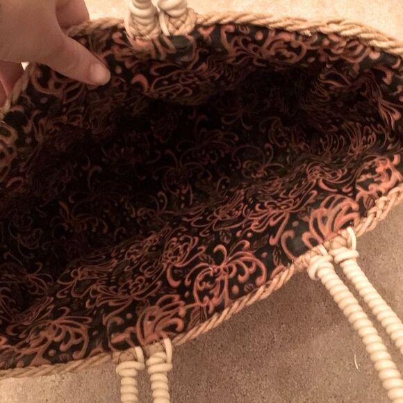 Vintage Straw bag handle Tote Picnic bag summer beach pool stylish - Picture 4 of 6